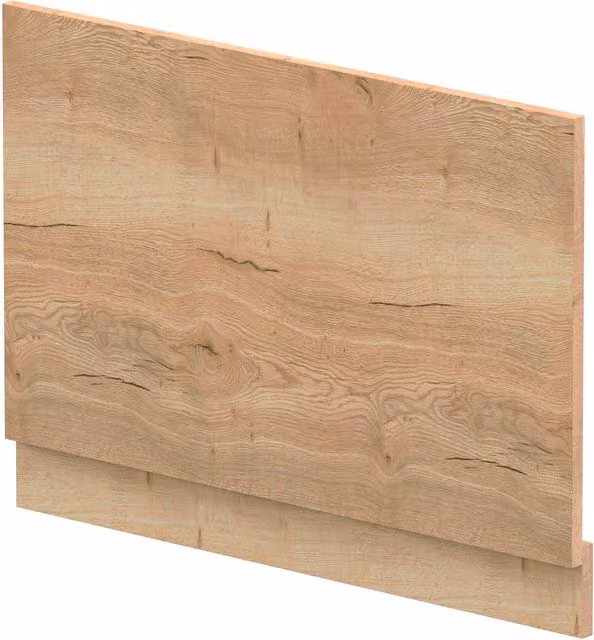 Balterley Edge/Power Straight End Bath Panel and Plinth in Textured Woodgrain Autumn Oak Brown