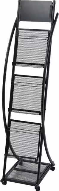 Berkfield Home Modern Black Metal Magazine Rack, W/D/H: 40 x 32 x 131 cm – 1