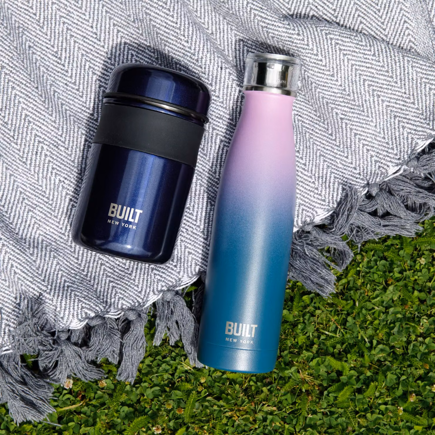 BUILT New York Perfect Seal Leakproof Insulated Stainless Steel Water Bottle, 480 ml, Pink and Blue Ombre – 7
