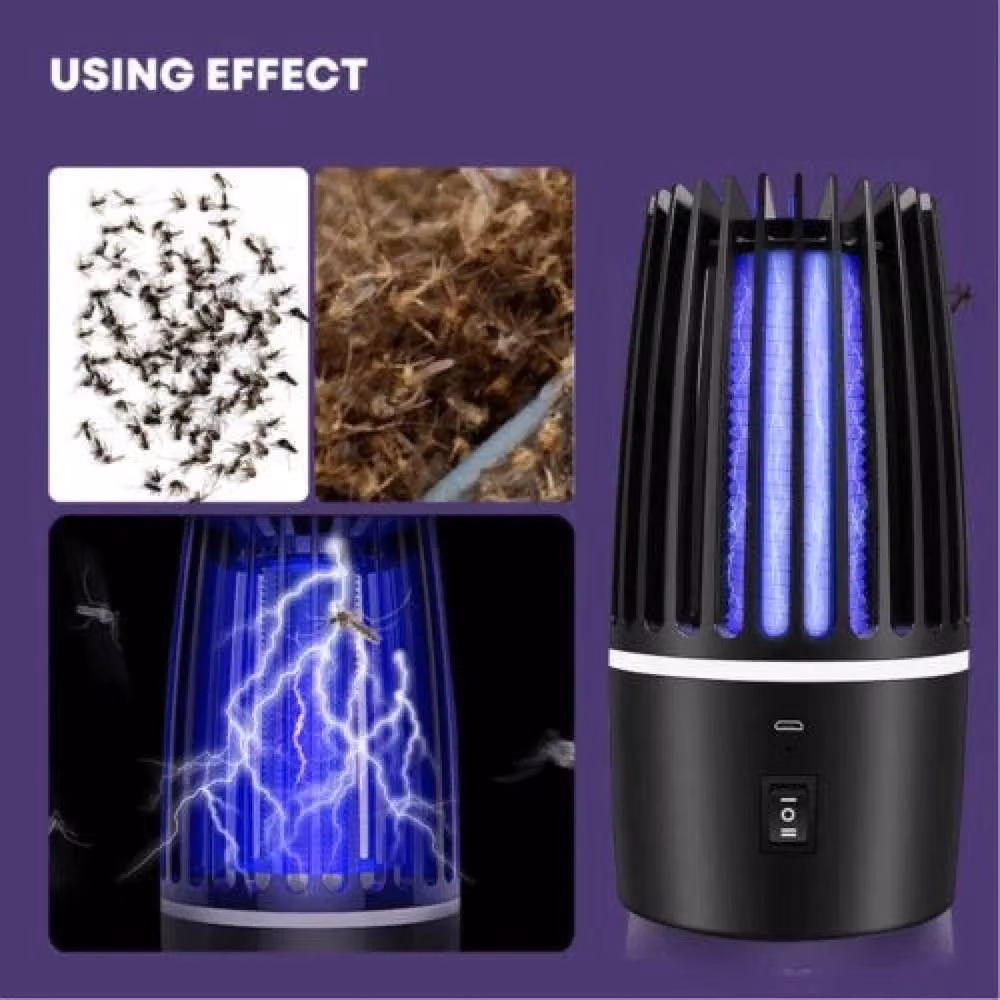 NESTLUNE USB Electric Bug Zapper LED Insect Catcher, Black, W: 100 cm, H: 100 cm – 2