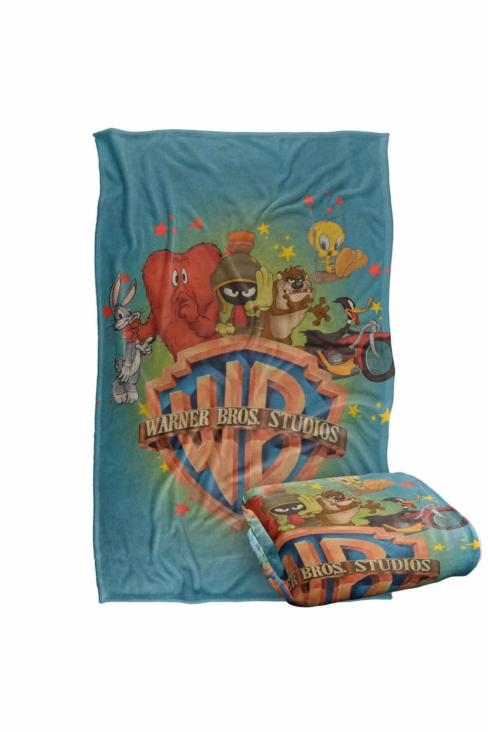 Warner Bros. Looney Tunes WB 100th Anniversary Shield Multicolour Silky Touch Super Soft Polyester Throw, Large – 2