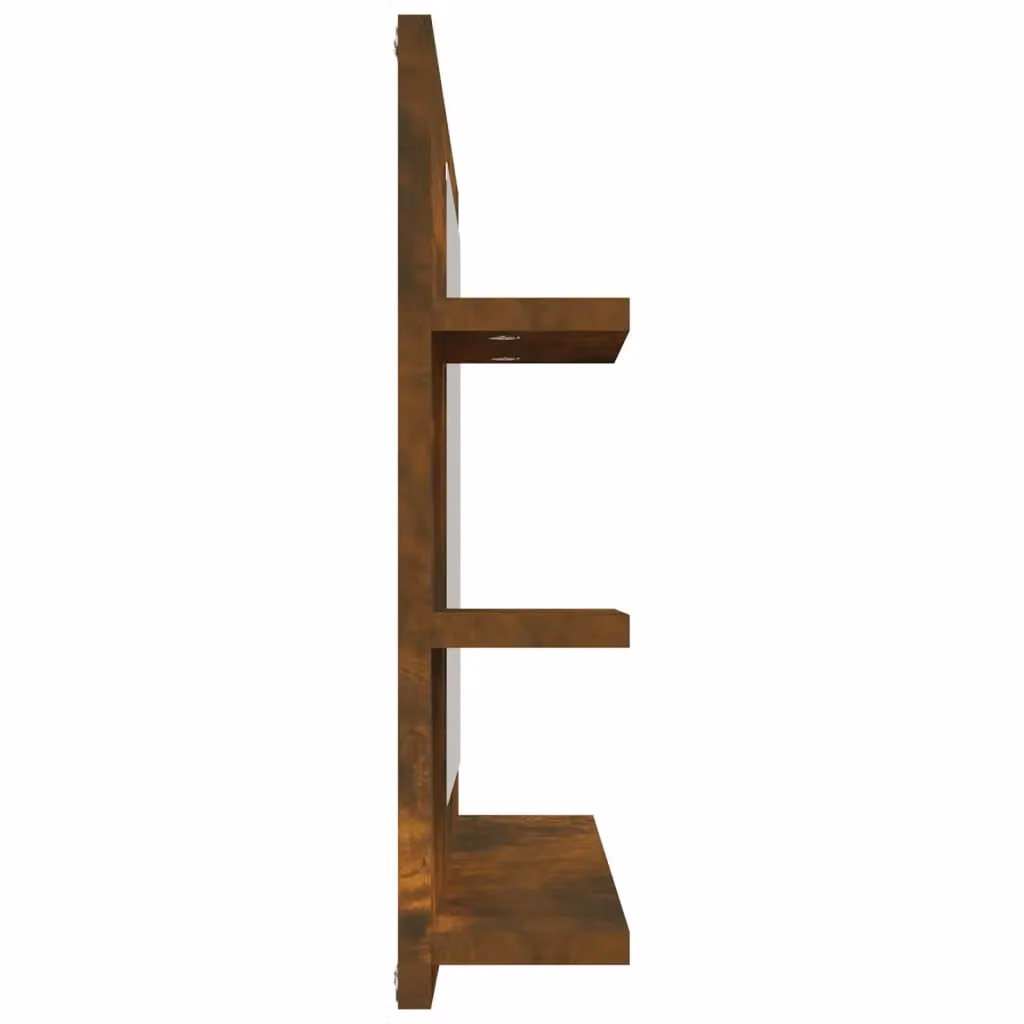 Berkfield Home Bathroom Mirror in Smoked Oak Brown, W: 60 cm, D: 10.5 cm, H: 45 cm – 3