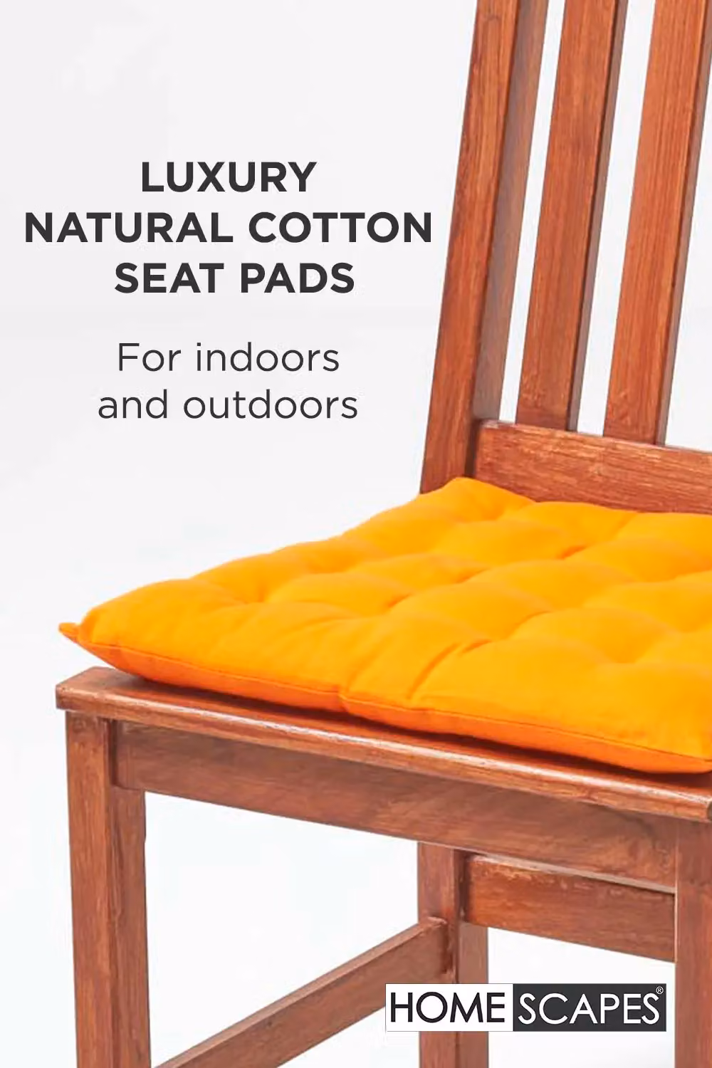 Homescapes 6 Pack Luxury Cotton Seat Pads in Orange, W/D/H: 40 x 40 x 40 cm – 2