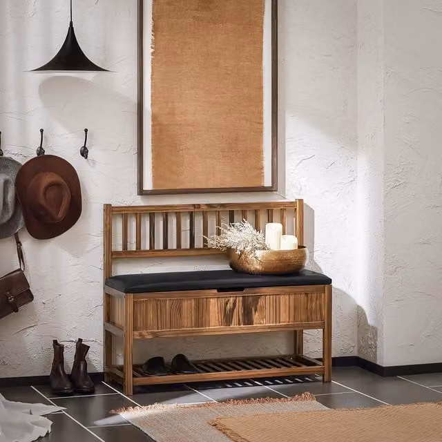 SoBuy Shoe Storage Bench in Brown Wood