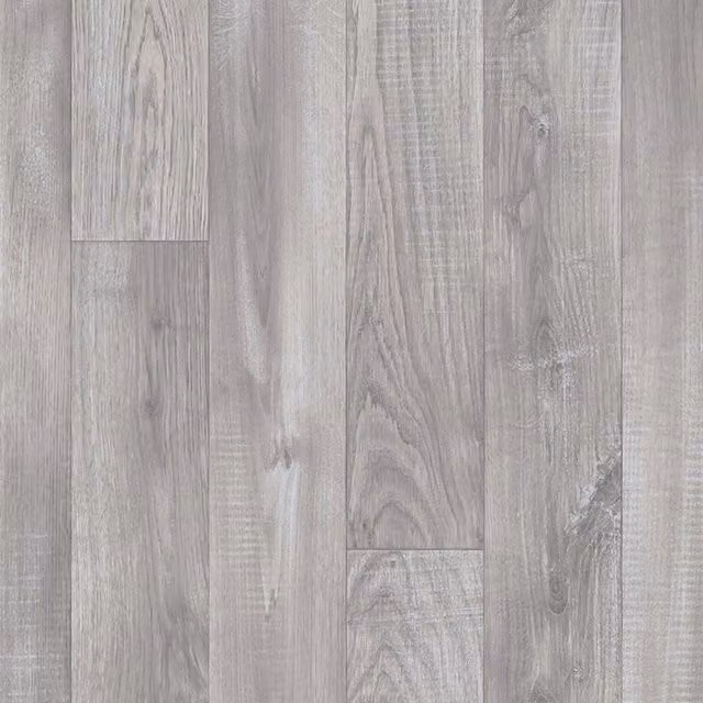 Vinyl Flooring UK Wood Effect Grey Cushion Backed Vinyl Flooring Sheet, W: 300 cm, L: 600 cm