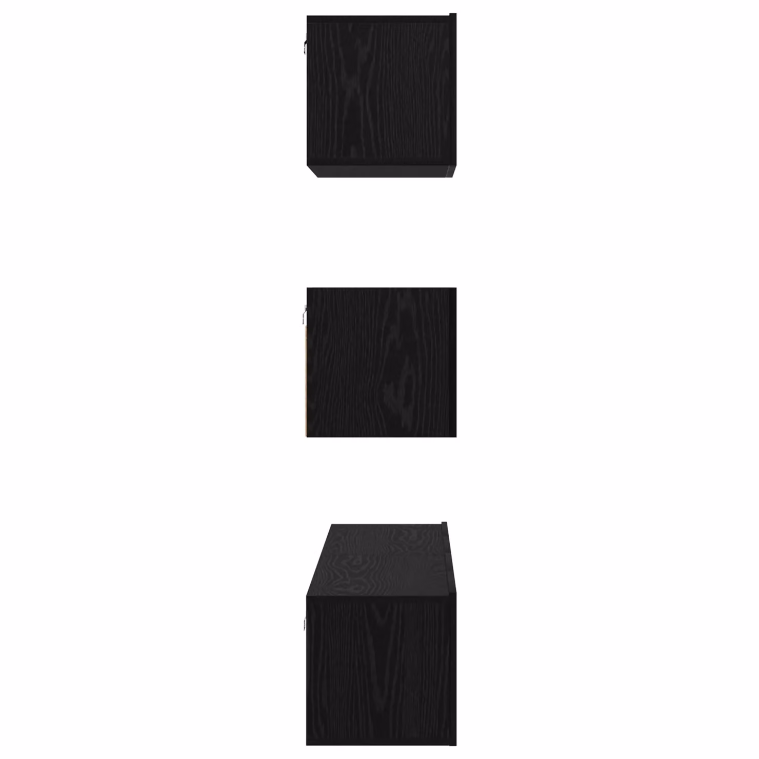 Berkfield Home 4-Piece Modern Wall Mounted TV Unit Set in Black Oak, W/D/H: 80 x 30 x 30 cm – 5