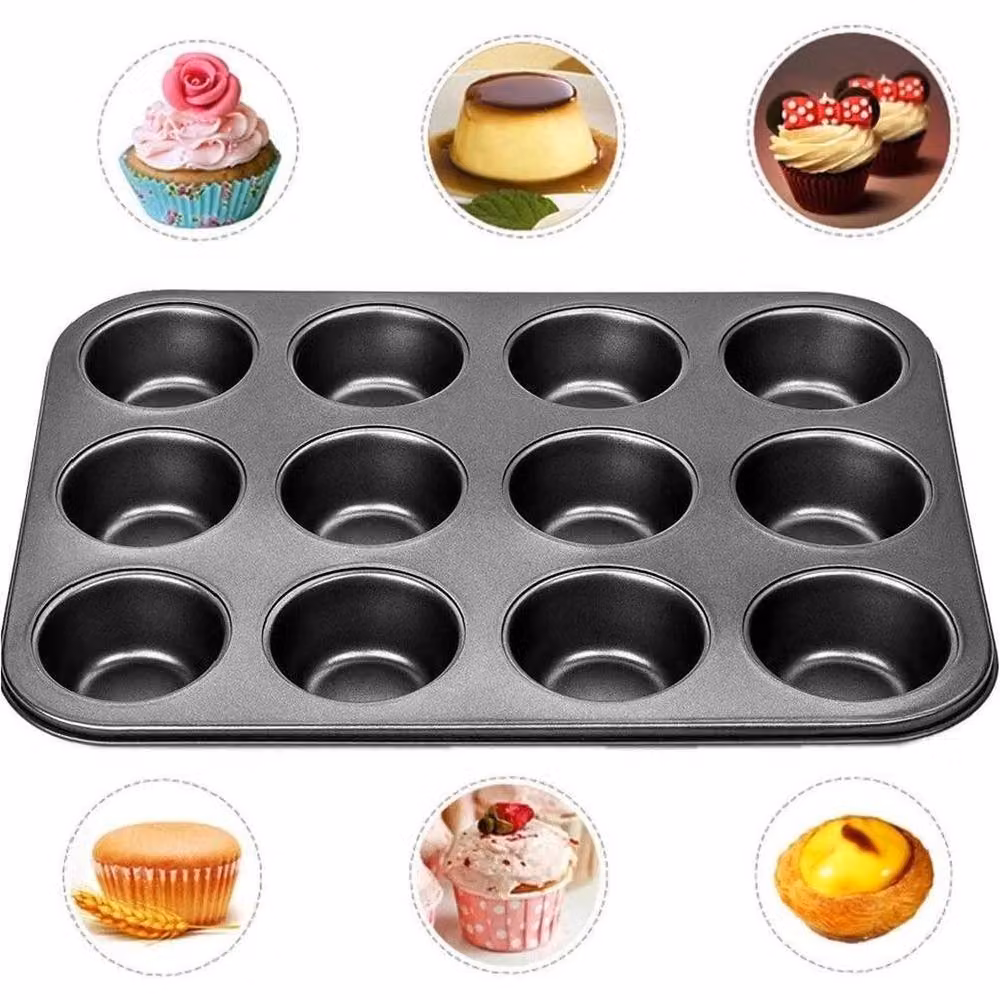 FLAVORA Non-stick 12 Cup Muffin Tray in Black – 4