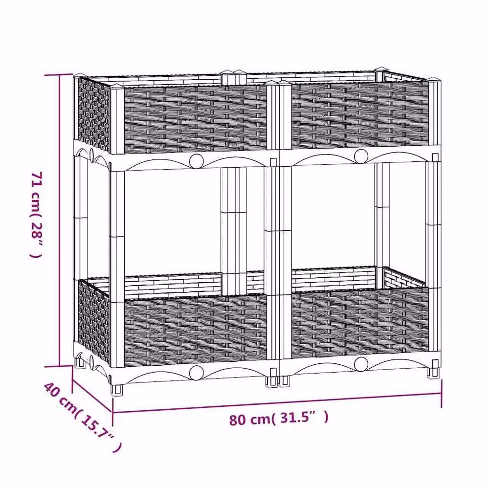 Berkfield Home Brown Polypropylene Raised Bed W/D/H: 80 x 40 x 71 cm – 5