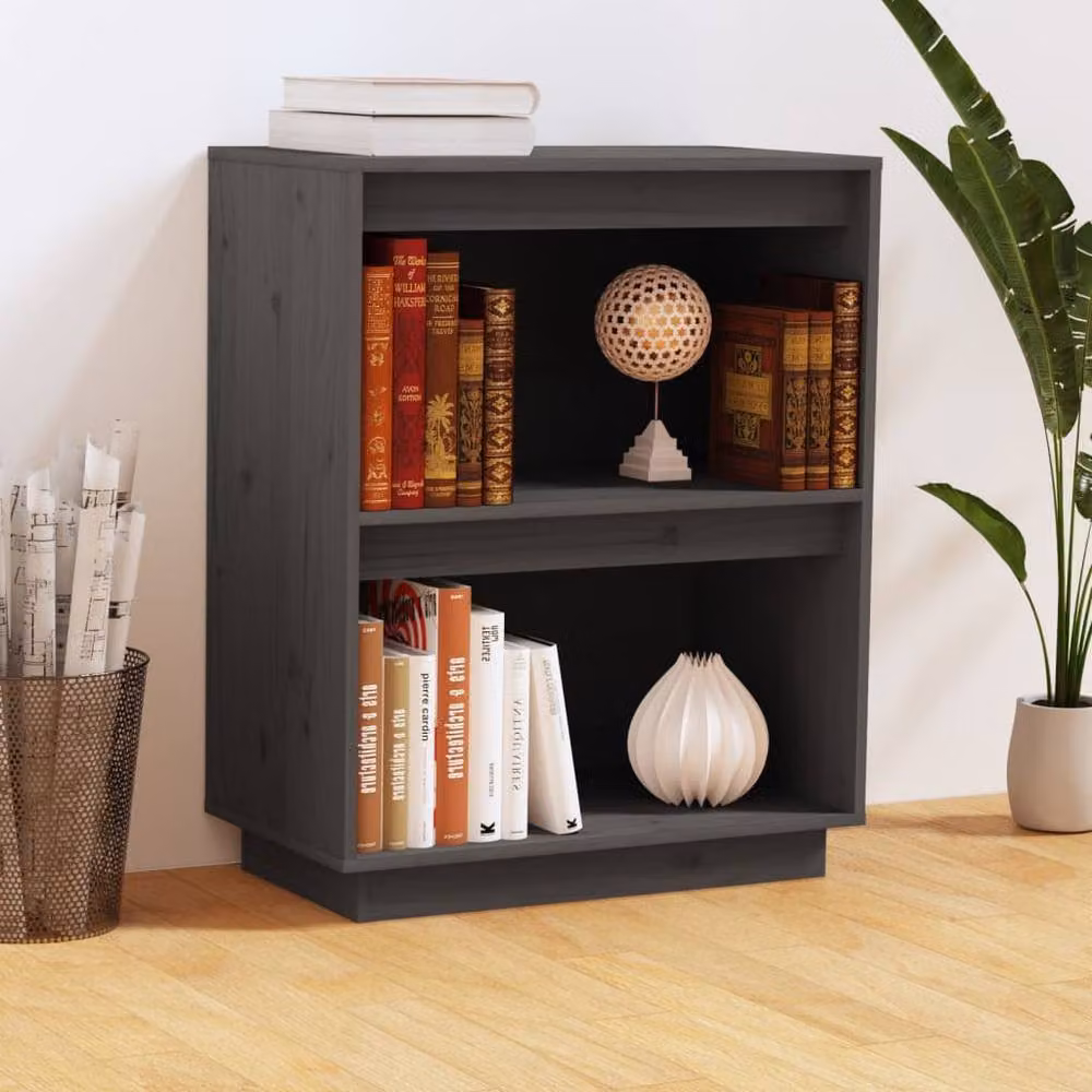 Berkfield Home Grey Rustic Solid Wood Pine Console Cabinet W/D/H: 60 x 34 x 75 cm – 2