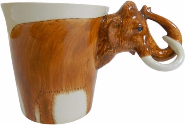 Mammoth Ceramic Mug in White and Brown