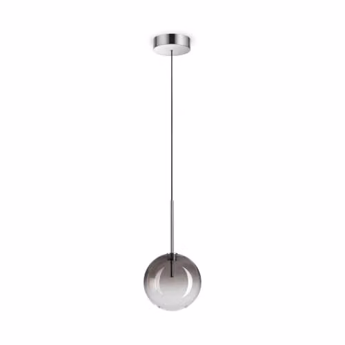 Ideal Lux Equinoxe Sphere Globe Pendant Ceiling Light in Grey Glass