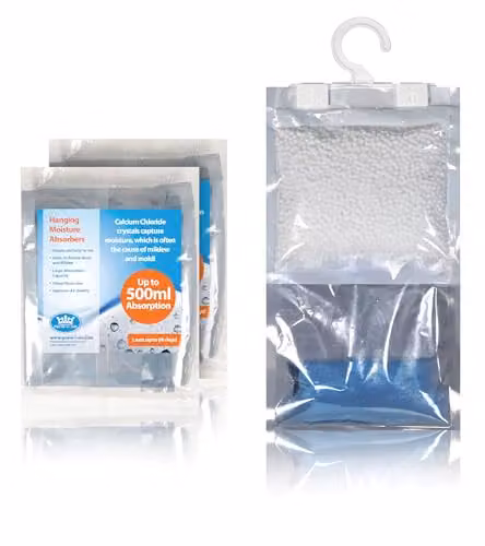 Prem-i-air Disposable Hanging Moisture Absorbent Dehumidifier, Blue, 3 x 500ml – 1