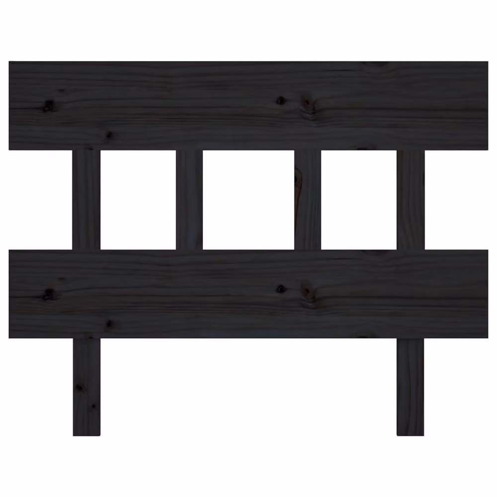 Berkfield Home Black Rustic Solid Pine Wood Bed Headboard W/D/H: 93.5 x 3 x 81 cm – 3