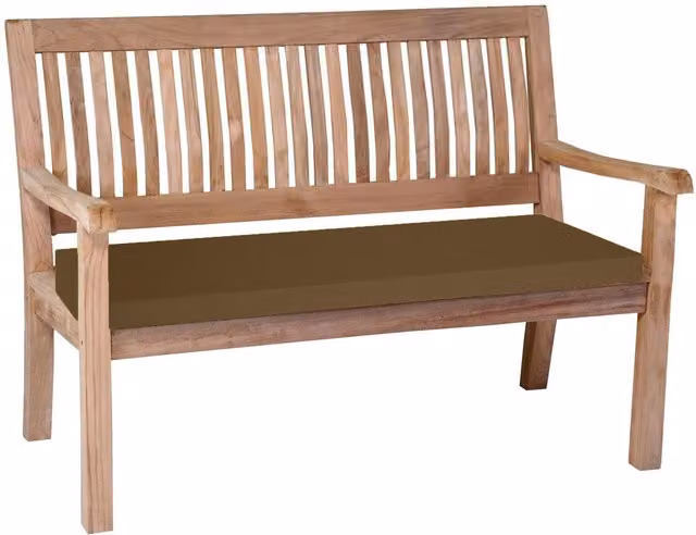 Roseley Brown Water Repellent 3 Seater Rectangular Foam Bench Pad with Polyester Cover