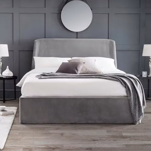 Julian Bowen Frida Upholstered Velvet Ottoman Storage Bed in Grey – 1