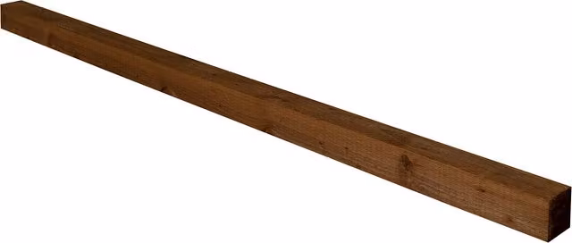 Forest Brown Incised Rectangular Wood Fence Posts, Pack of 4, W: 10 cm, H: 240 cm