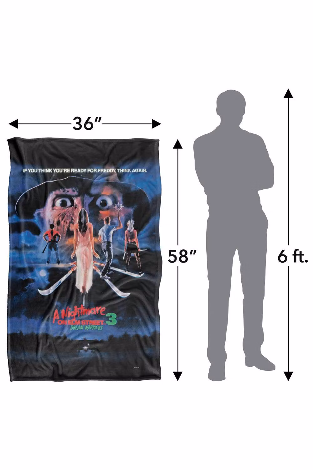 LOGOVISION Nightmare On Elm Street 3 Poster Super Soft Fleece Throw Blanket, Multicolour, W/D/H: 91 x 147 cm – 7