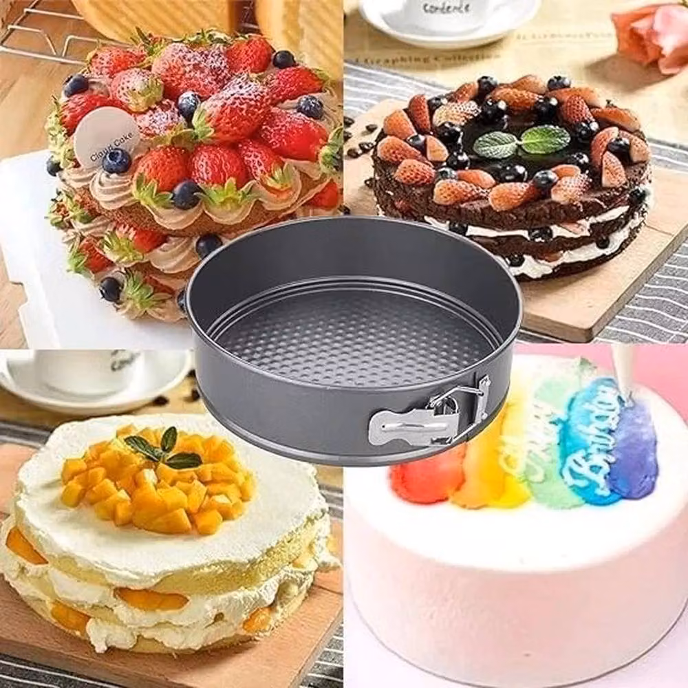Chef Aid Grey Non-Stick Loose Base Round Springform Tin, Diameter: 23 cm – 5