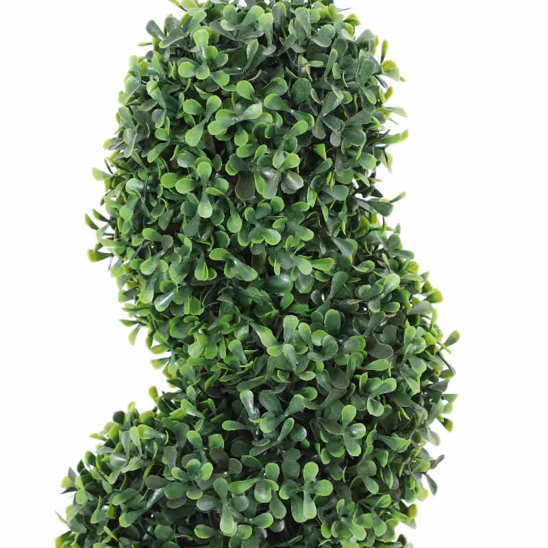 HOMCOM Set of 2 Green Artificial Topiary Spiral Boxwood Trees with Pots, Height: 120 cm – 5