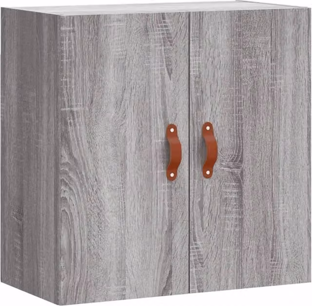 Berkfield Home Grey Sonoma Wall Mounted Cabinet with Hinged Doors and Internal Shelves, W: 60 cm, D: 31 cm, H: 60 cm – 1