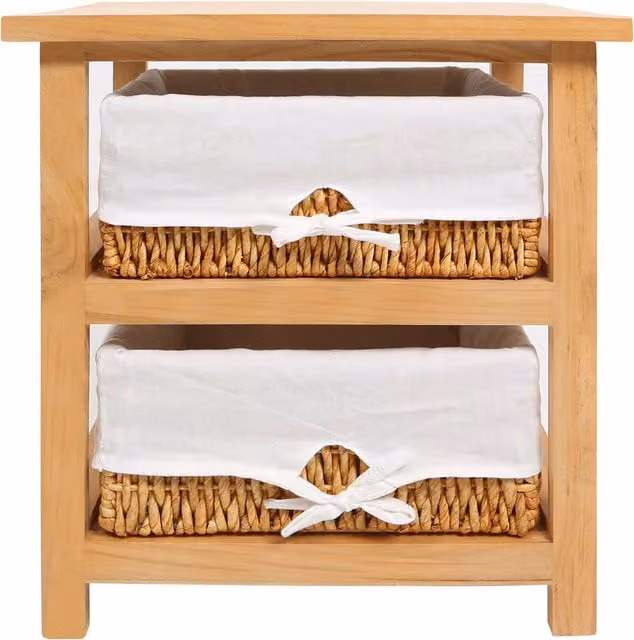 Orsina 2 Drawer Maize Baskets Storage Unit in Sand and White