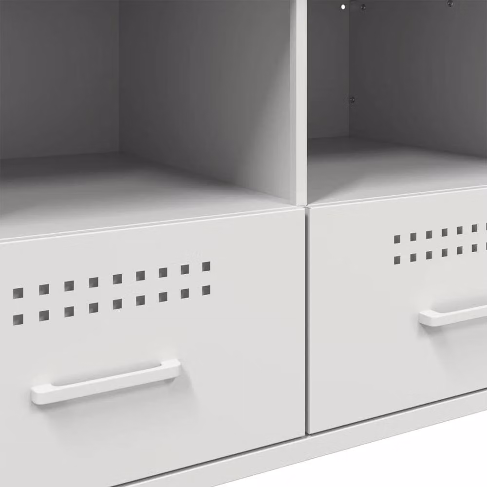 Berkfield Home Modern White Metal TV Cabinet W: 68 cm, D: 39 cm, H: 50.5 cm – 4
