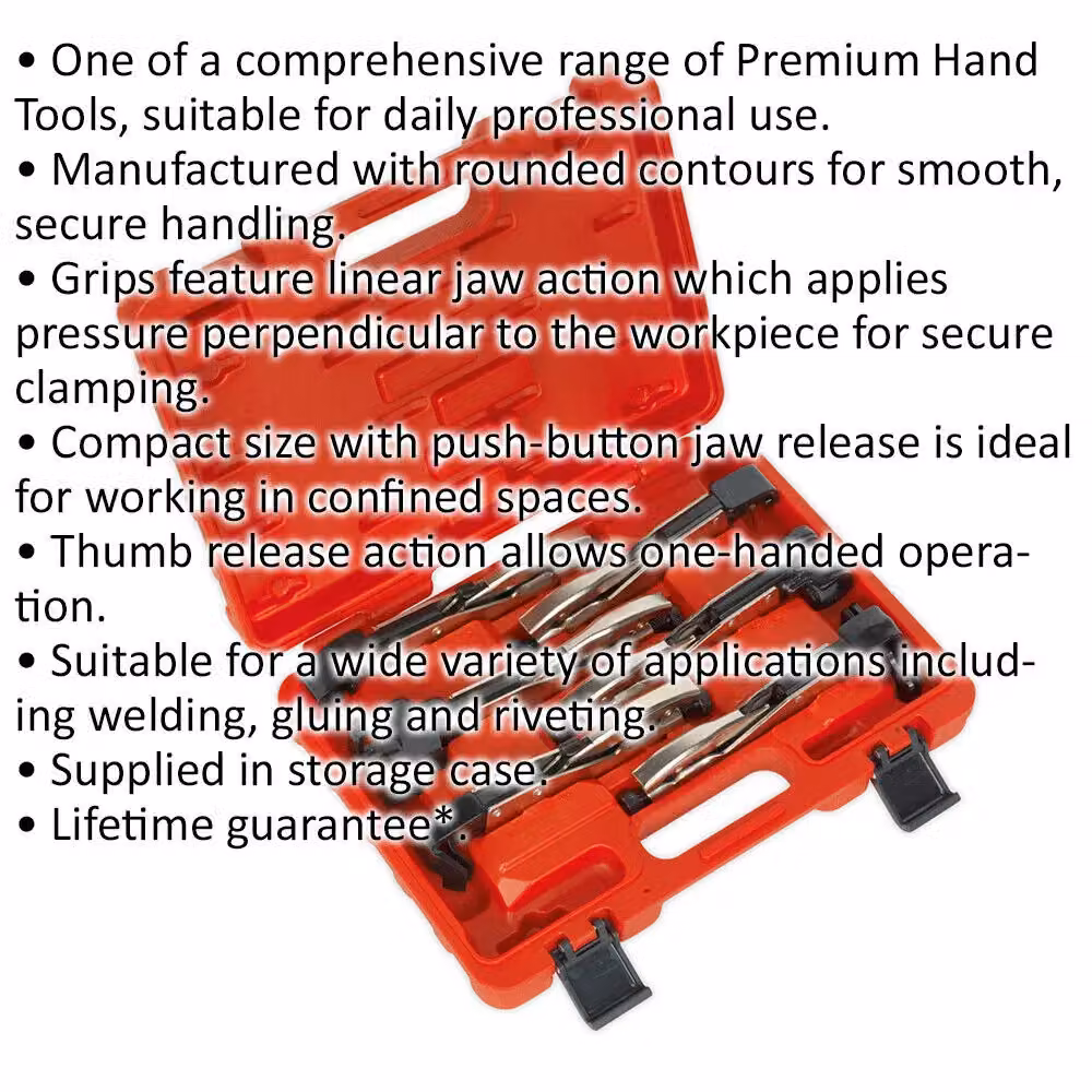 Loops 6 Piece Multicolour Axial Locking Grip Pliers Set with Liner Jaw Action and Thumb Release – 2