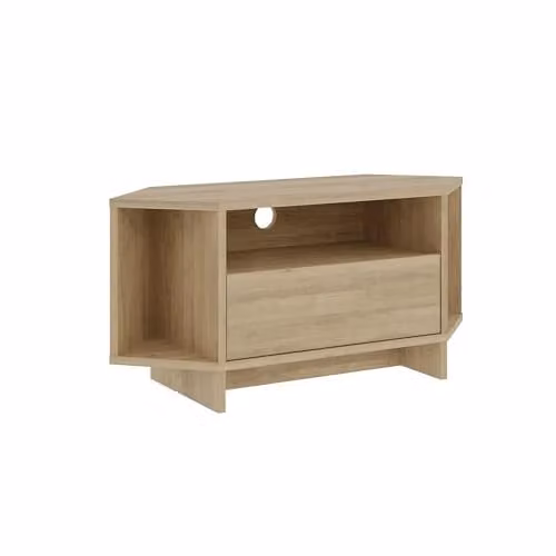 HOCUS PICUS Modern Oak Corner TV Unit, H: 95.7 cm, W: 45.3 cm, D: 35.4 cm – 2