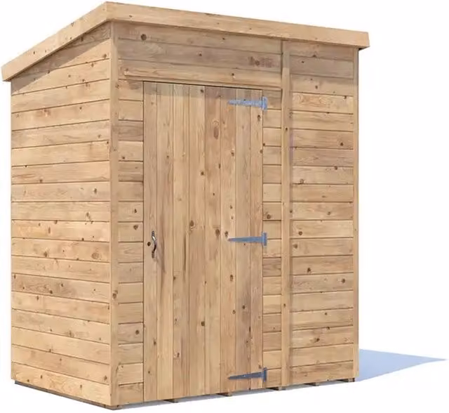 Dunster House Wooden Garden Shed with Pent Roof, Brown