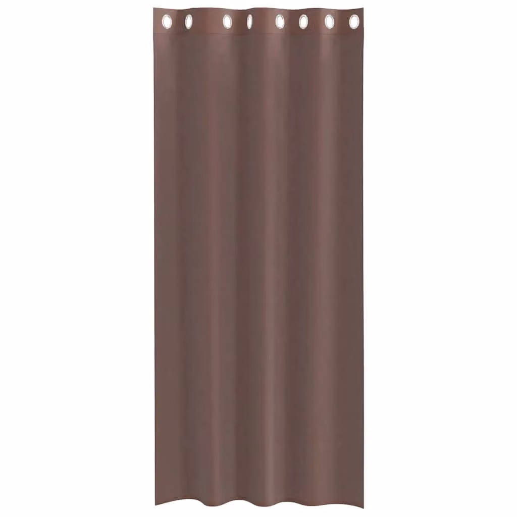Berkfield Home Brown Transparent Voile Fabric Curtains with Eyelets, 2 Pack, W: 140 cm, H: 245 cm – 4