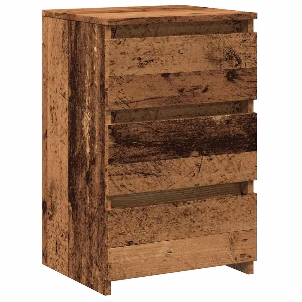Berkfield Home Set of 2 Bedside Cabinets in Old Wood Brown, W: 40 cm, D: 35 cm, H: 62.5 cm – 4