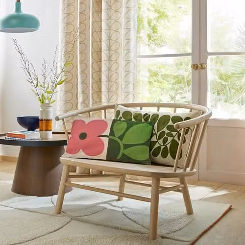 Orla Kiely Floral Rectangular Cushion in Pink and Green, W: 60 cm, H: 40 cm, D: 40 cm – 2