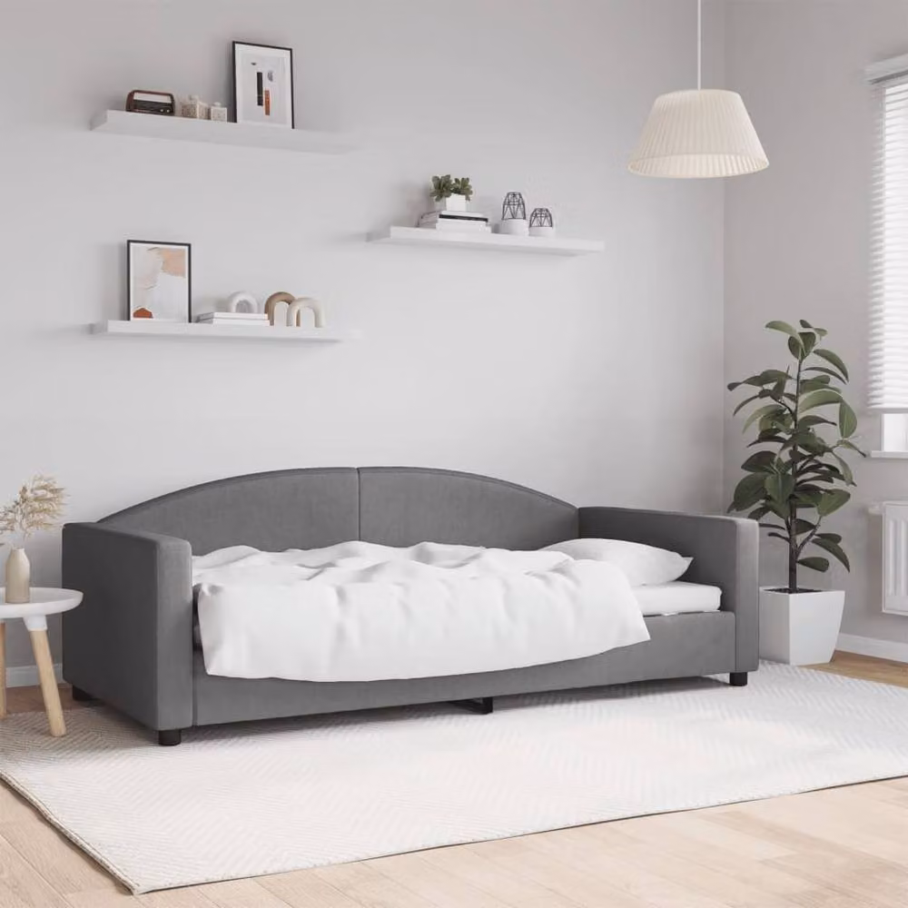 Berkfield Home Modern Fabric Day Bed in Grey, W/D/H: 190 x 90 x 0 cm – 2