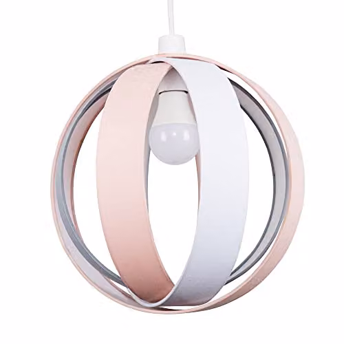 MiniSun Modern Pink Fabric Cocoon Style Sphere Ceiling Light Shade, Shade Width: 29 cm