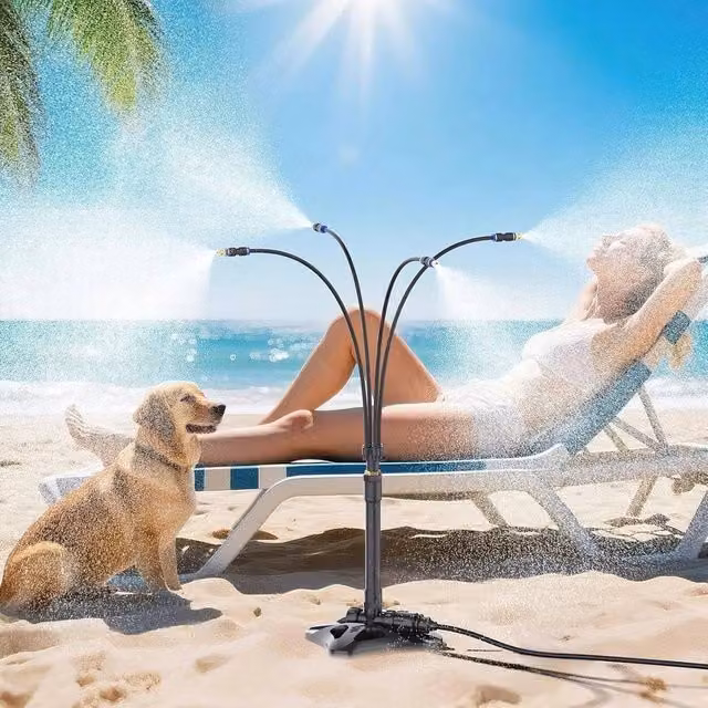 Kelvenix Outdoor Portable Standing Misting Cooling System in Black
