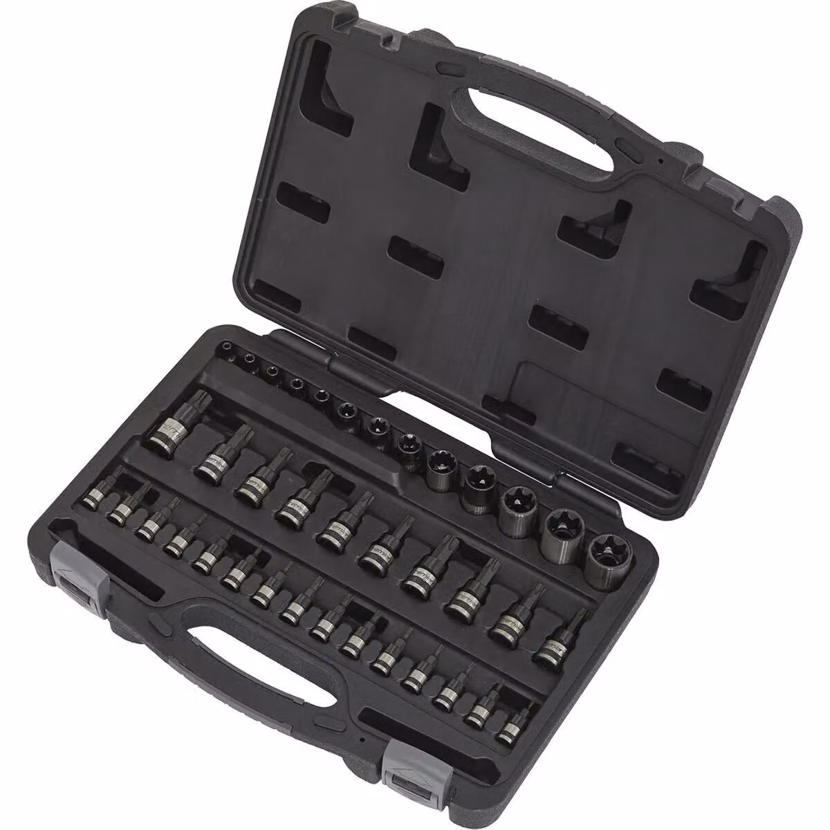 Loops 38 Piece TRX and TRX Security Bit Set in Black S2 Steel with 1/4", 3/8" and 1/2" Square Drive – 4