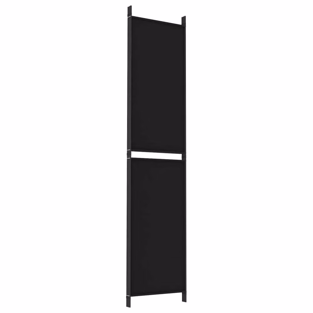 Berkfield Home 4-Panel Fabric Room Divider in Black, W: 200 cm, H: 220 cm – 3