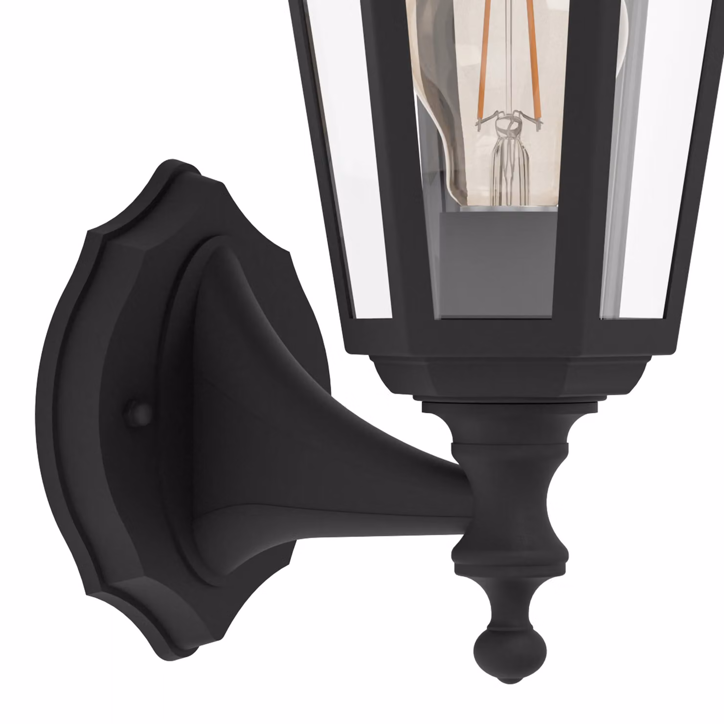 Eglo Olgiata-E Black Plastic Outdoor Wall Lantern with Transparent Cover – 3