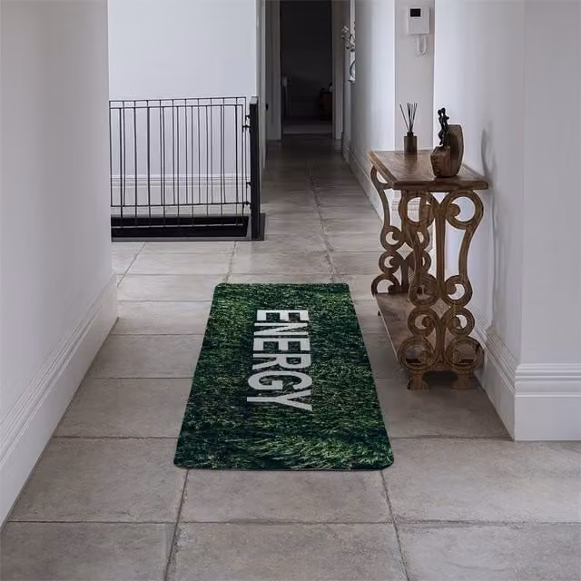 Benjamin Tate Design LTD Wellness Energy Designer Runner Rug, Green, Non-Slip Polyacrylic