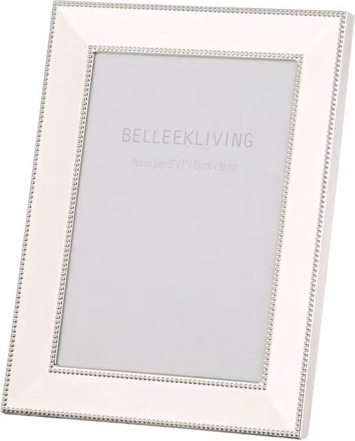 Belleek Living Classic Rectangular Metal Tabletop Photo Frame, Silver, W/H: 12.7 x 17.78 cm