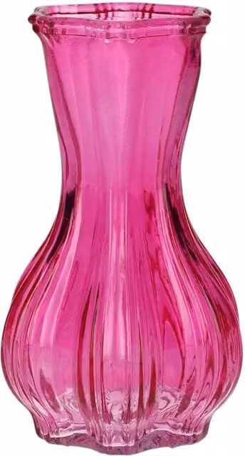 Kingsbury Gifts Miley Glass Decorative Tabletop Vase, Pink, Height: 14.8 cm