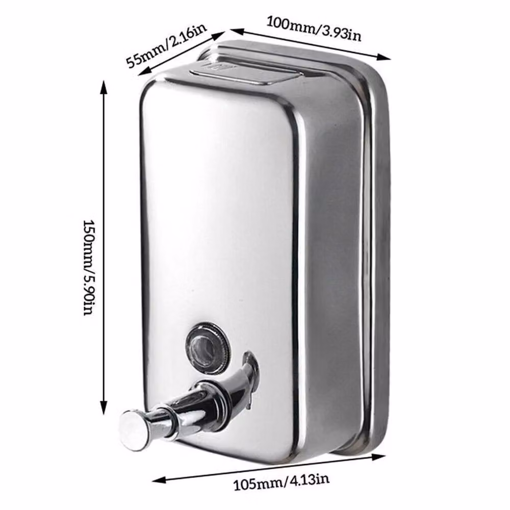SPETLEK Wall Mounted Stainless Steel Liquid Soap and Lotion Dispenser, 500 ml, Silver – 2
