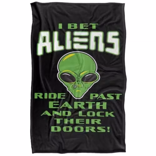 JQ Licensing Aliens Lock Doors Silky Touch Super Soft Fleece Throw Blanket, Multicolour, W: 91 cm, H: 147 cm