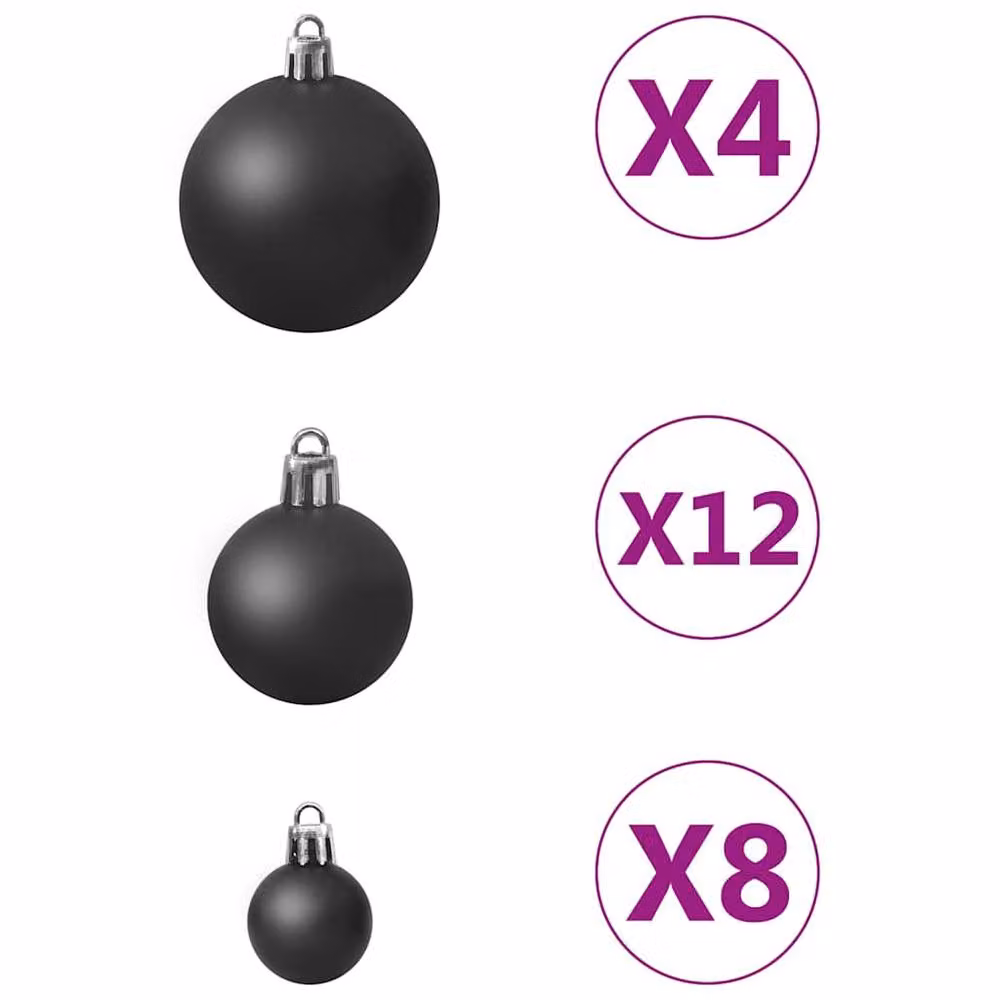 Berkfield Home Beautiful 100 Piece Black Christmas Bauble Set – 3