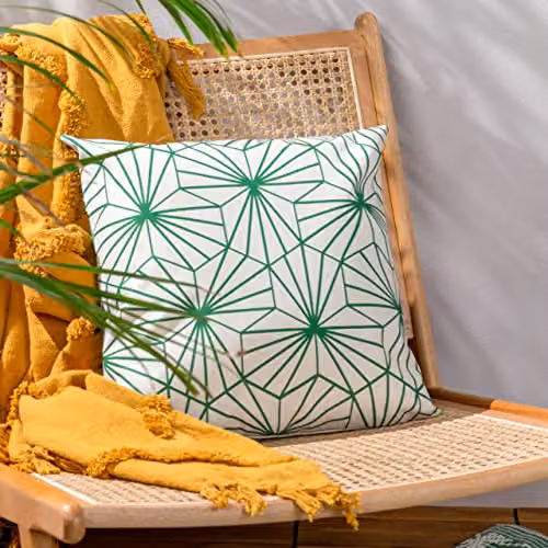 Riva Home Hexa Graphic Outdoor Square Cushion, Green, W/D/H: 43 x 43 x 43 cm – 2