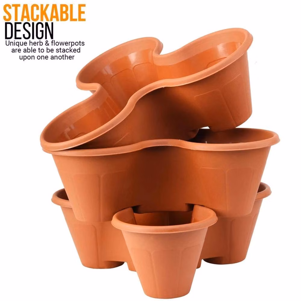 SPETLEK Terracotta Herb and Flower Pot Planter, Brown – 2