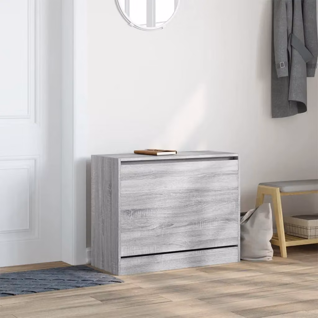 Berkfield Home Grey Sonoma Shoe Cabinet with Tilting Compartments, W/D/H: 80 x 34 x 63 cm – 3