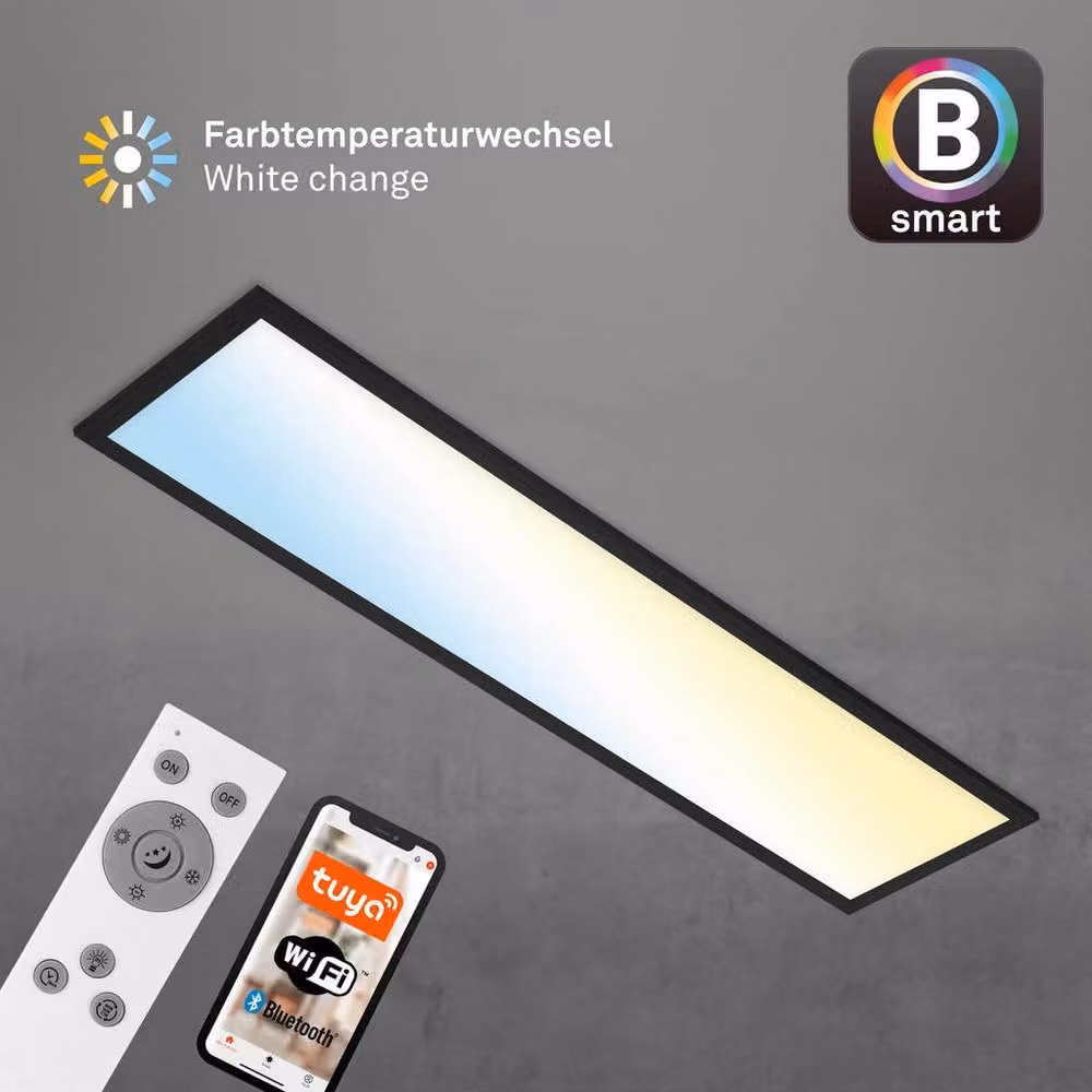 Briloner Black Smart LED Ceiling Light Panel with CCT, App and Voice Control – 3