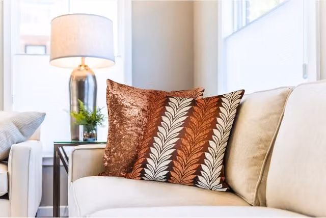 NewEdgeBlinds Plain Orange Chenille Square Cushion Cover