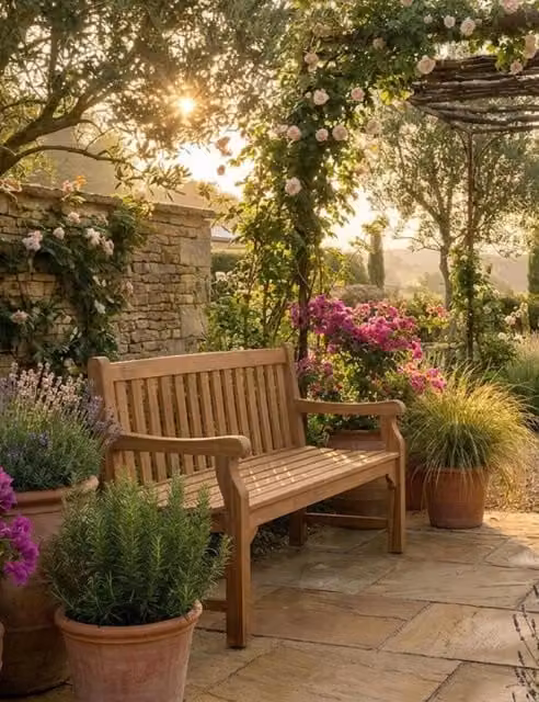 Royalcraft Sofia Large Three-Seater Garden Bench in Natural Acacia Wood